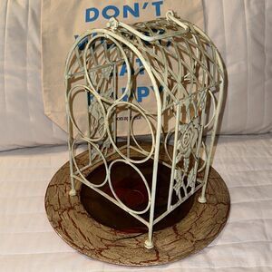 Vintage Shabby Chic Mint Green Wine Rack 5 Bottle Holder